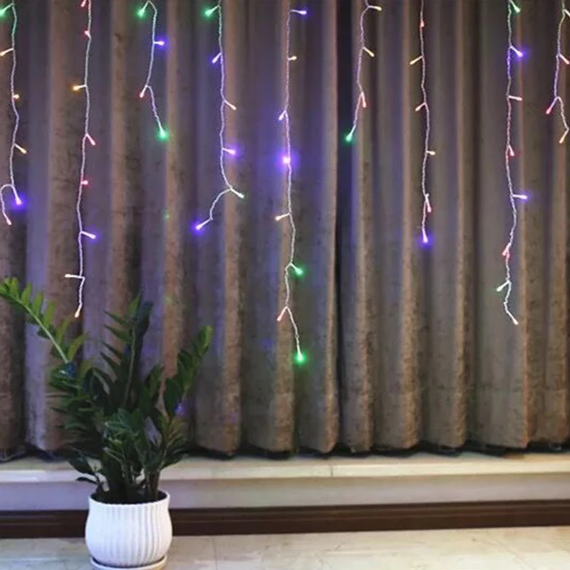 СВЕТОДИОДНАЯ Гирлянда занавеска JUNJUE с теплым белым светом 4 м|white curtain lights|curtain