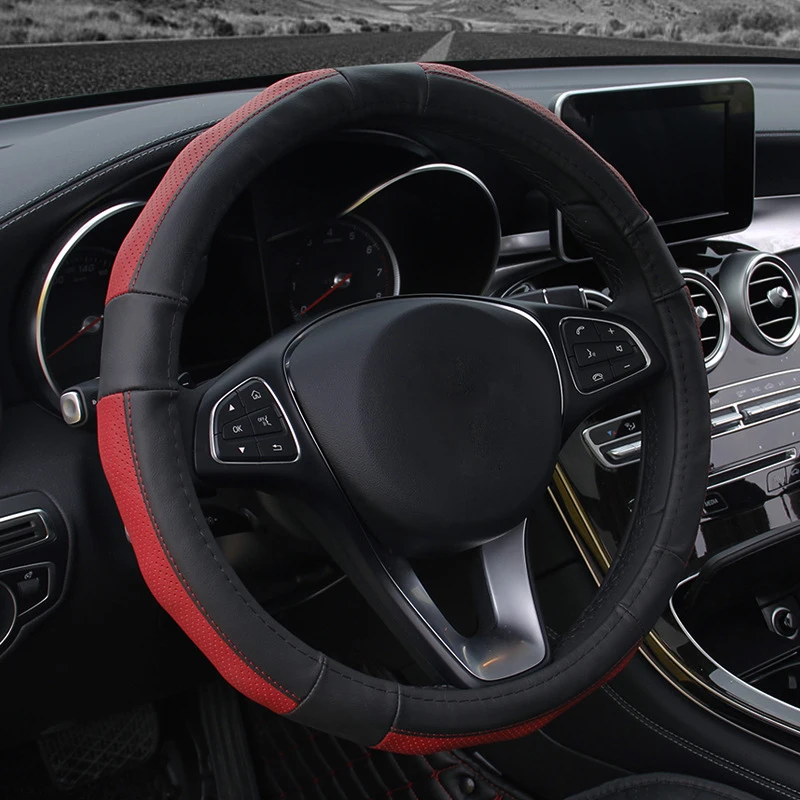 Чехол на руль автомобиля оплетка из воловьей кожи для руля 36 38 40 42 45 47 50 см |