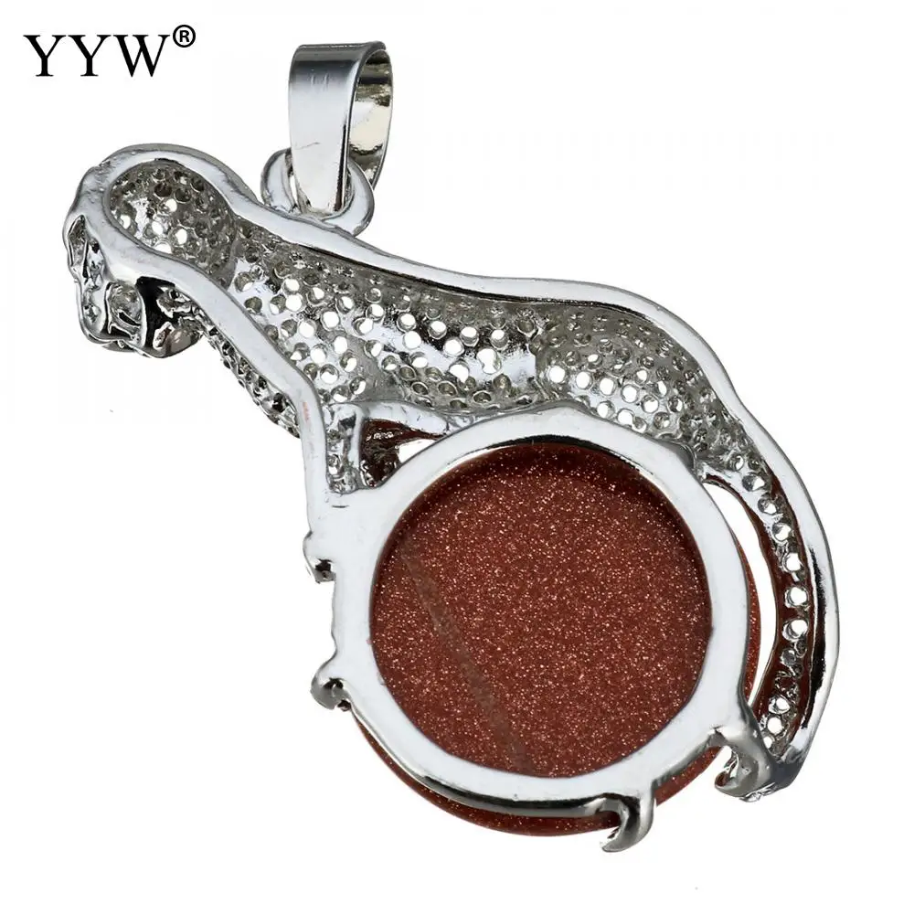 Натуральный драгоценный камень подвески &quotЛеопард&quot кварцевые обсидианом