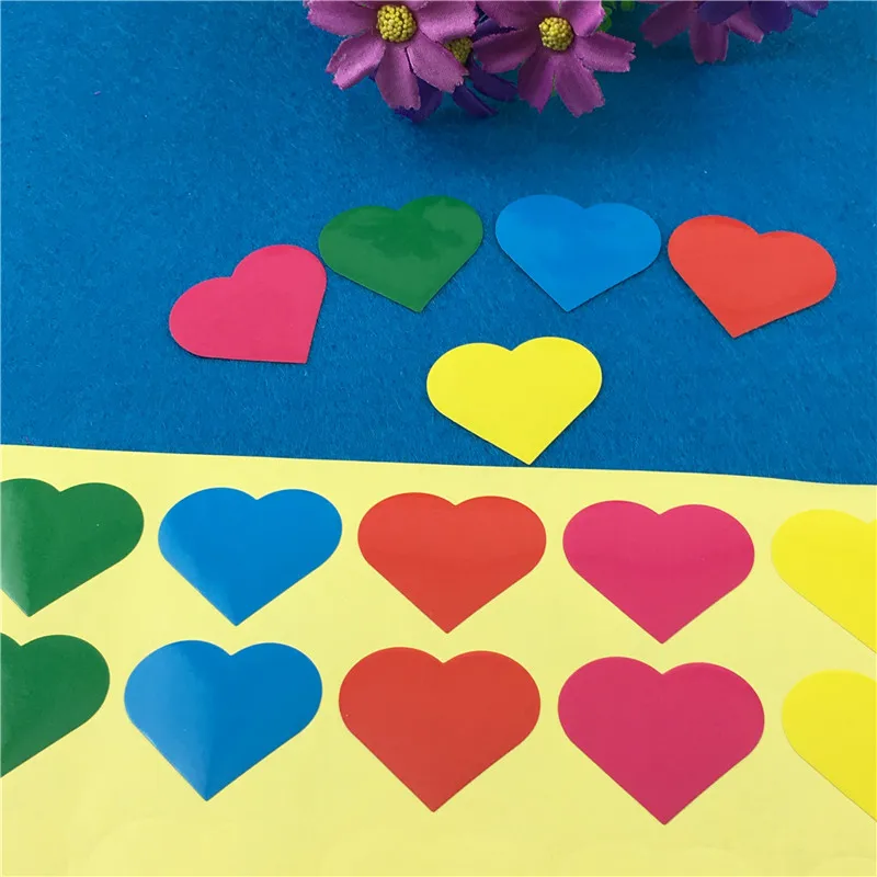 200PCS/Lot Vintage Style Heart Shaped Self-Adhesive Kraft Paper Stickers For Party Greeting Card Decoration Label Seal | Дом и сад