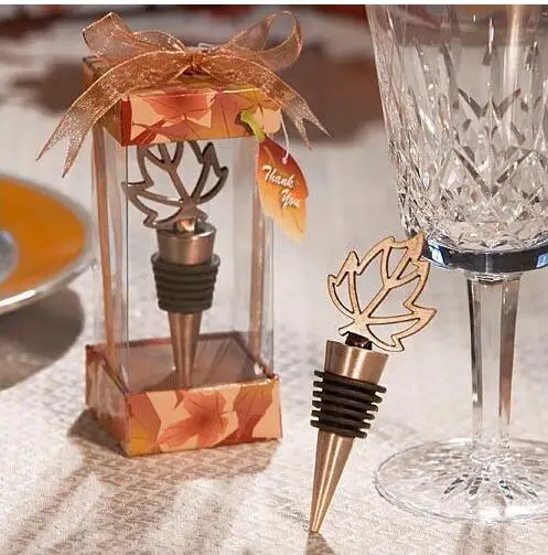 80 шт./лот свадебные сувениры подарки бронза падение влюбленные винные кленовые