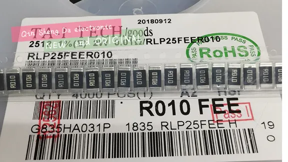 100 шт. 2512 0.01R R010 10mR 2 Вт 1% ROHM металлическая фольга низкоомная низкая TCR чип резисто