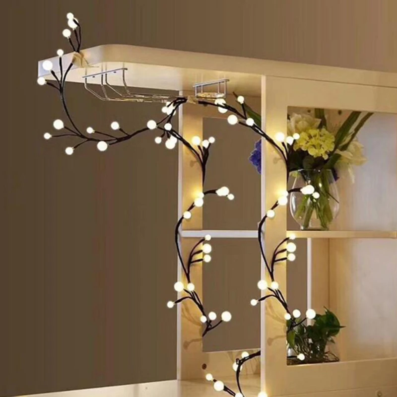 2 5 м 72LED гирлянда из ротанга Рождественская для нового года занавеска внутреннего