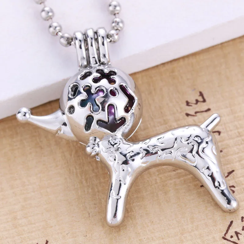 6 шт. Яркая Серебряная собака полый дизайн ювелирных изделий поставки сплав