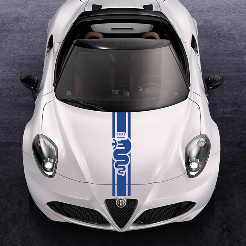 1 шт. Новинка для Alfa Romeo капота гоночные полосы графические наклейки MiTo 147 156 159 166
