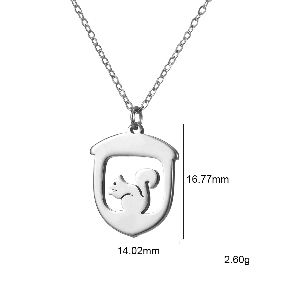 Моя форма из нержавеющей стали Маленькая подвеска в виде белки в корзине ожерелье Счастливые Животные Ювелирные изделия Подарки для женщин