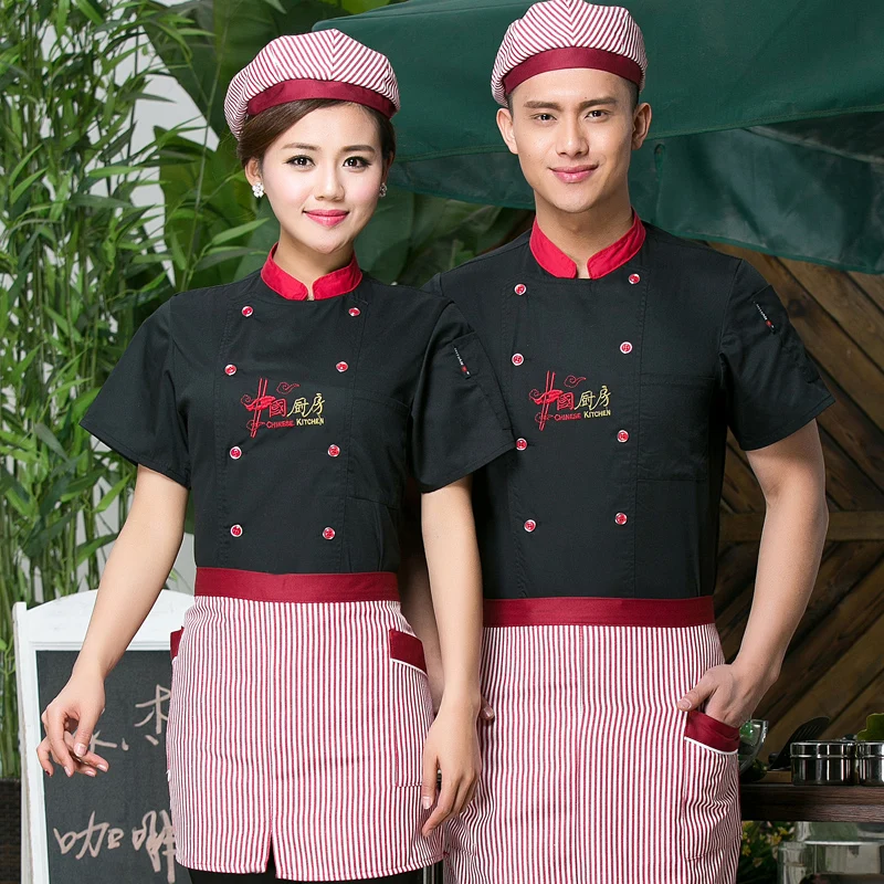 Новая летняя форма шеф повара с короткими рукавами двубортная для ресторана