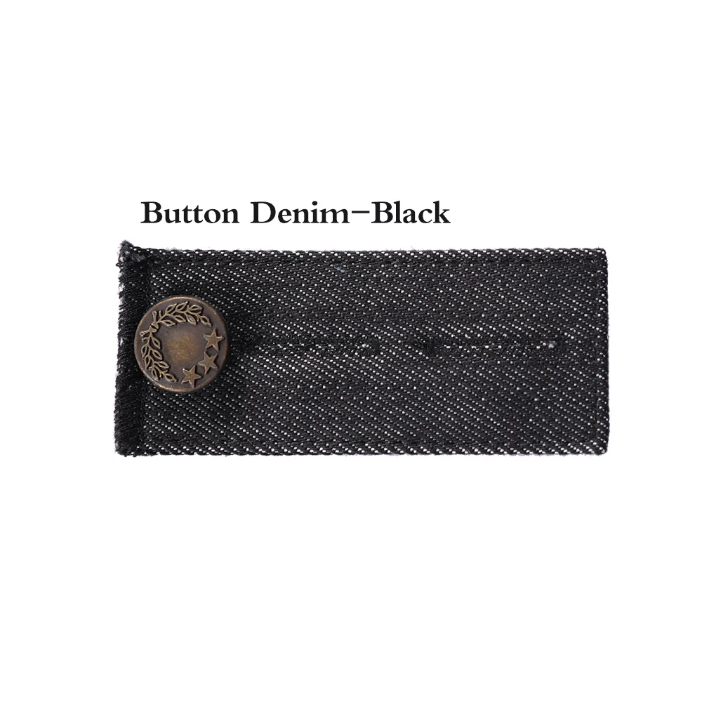 Button Denim-Black 1 шт. узкие брюки джинсы Юбки Материнство пуговицы крючки моющиеся гаджеты унисекс пояс брюки удлинитель для ремня безопасности одежды аксессуары - Цвет: Button Denim-Black