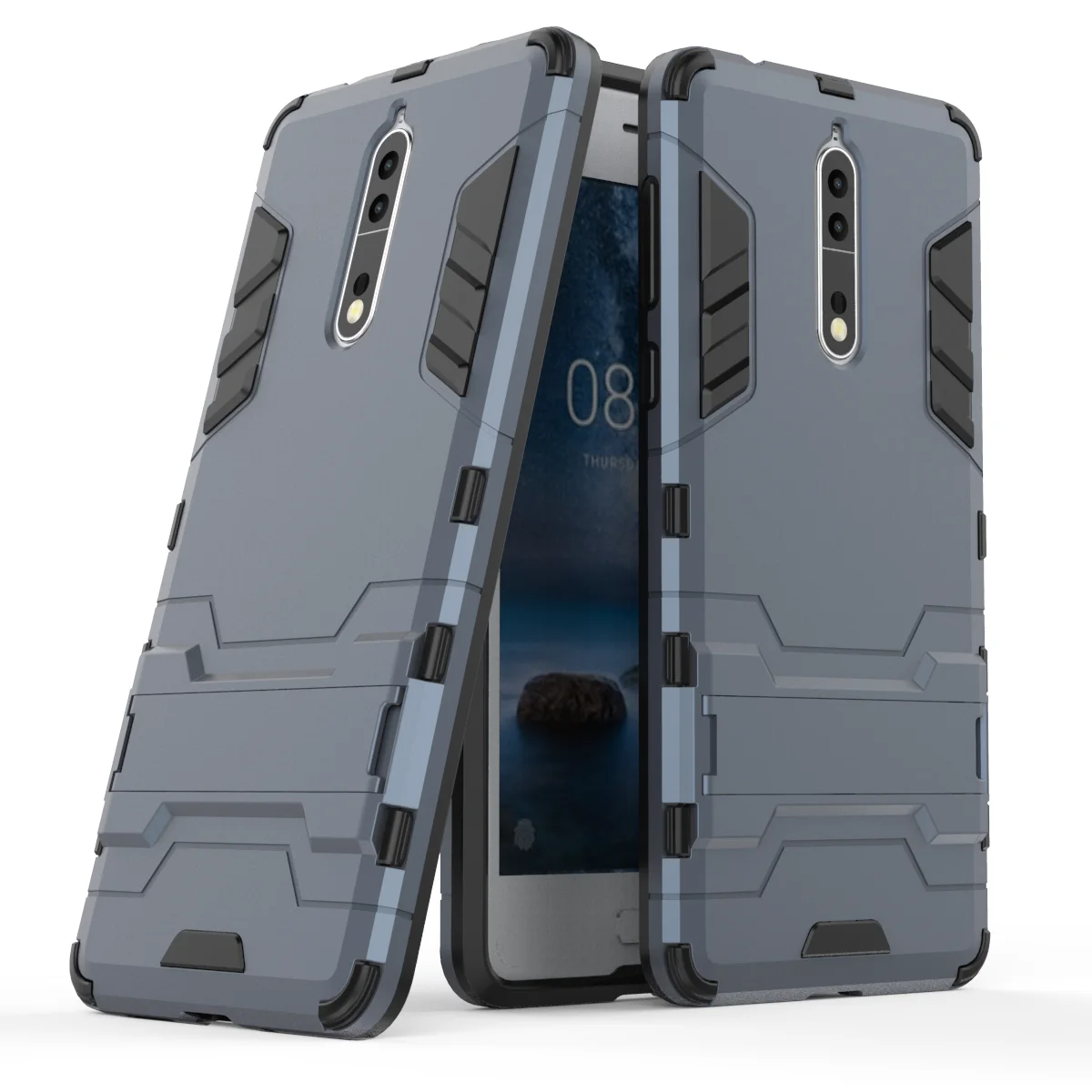 Чехол wolfrole для Nokia 8 мягкий силиконовый + пластиковый чехол с подставкой Nokia8
