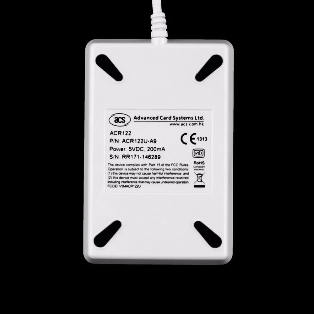 NFC ACR122U RFID считыватель смарт-карт Писатель Копир Дубликатор записываемый клон программное обеспечение USB S50 13,56 МГц ISO/IEC18092+ 5 шт M1 карты