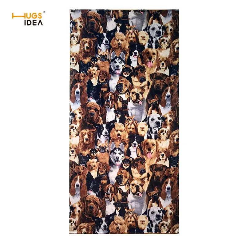 HUGSIDEA женское теплое мягкое банное полотенце для селфи с щенком с коллажем, хлопковые пляжные полотенца, ткань, большая утолщенная модель