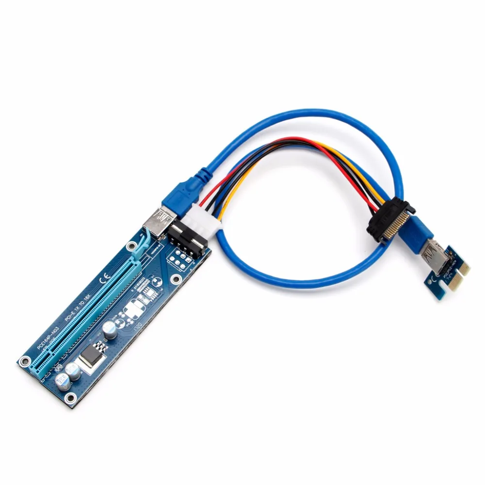 1 комплект USB 3,0 PCI-E Express 1x to 16x удлинитель Riser Board Card Adapter w/SATA кабель подходит для любых видеокарт