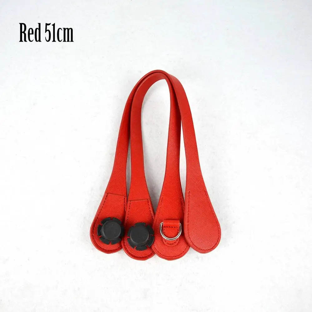 red 51cm Новинка, тонкие ручки 51 см, 86 см, с d-образной пряжкой, с Каплевидным концом, искусственная кожа, ручки для OBag, цепочка, подвеска для EVA O Bag Body - Цвет: red 51cm