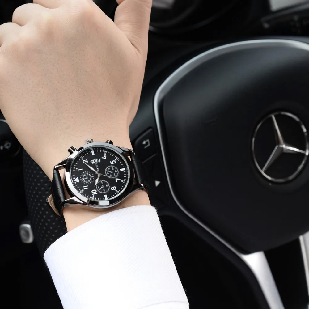 Мужские часы спортивные армейские кварцевые с кожаным ремешком|masculino|masculinos relogiosmasculino watch |