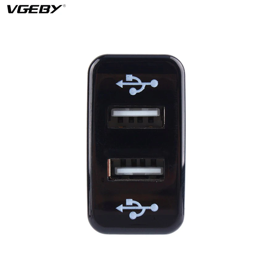 Двойной USB автомобильный телефон PDA DVR зарядное устройство адаптер 2.1A DC 12V w/предохранитель для Toyota Vigo двойное автомобильное зарядное устройство