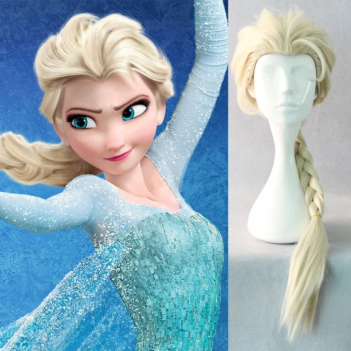 Принцесса Эльза Косплэй Ice queen костюм парик Эльзы аксессуары для Хэллоуина Для женщин Снежная Королева золотой лед парик костюм принцессы