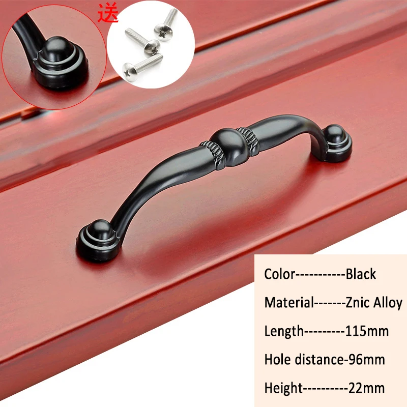 8pcs Country Style Door Handles Black Drawer Pulls Kitchen Cabinet and Knobs Furniture | Обустройство дома