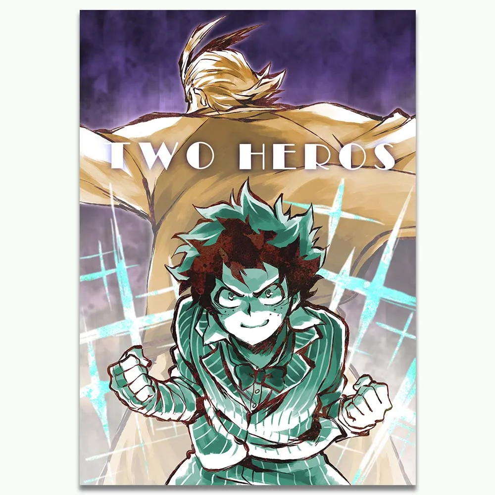 Японский аниме арт My Hero Academia Шелковый постер Boku No декоративная картина с