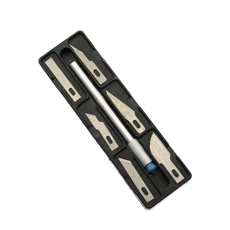 Metal Model Engraving Tool Knife Pen Crafts Mobile Phone Film Engraving Knife Model Making Tool Carving Knife(7pc = 1 Box