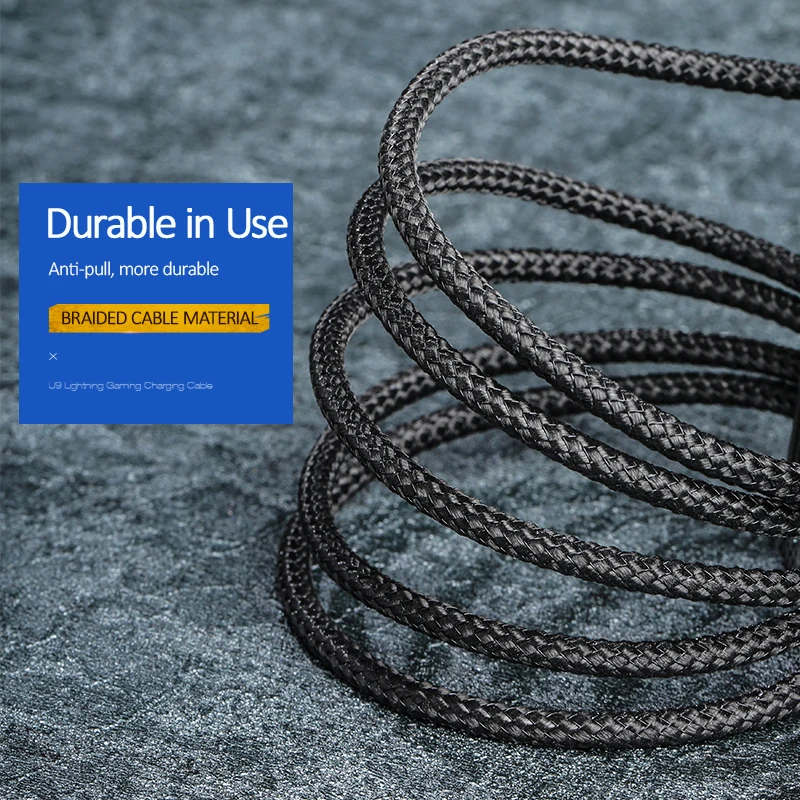 USAMS Mobile Phone Game Data Cable 180 Adjustable Solid Sucker game cables for iPhone X 8 7 6 Cord lighting iOS 12 11 9 | Мобильные