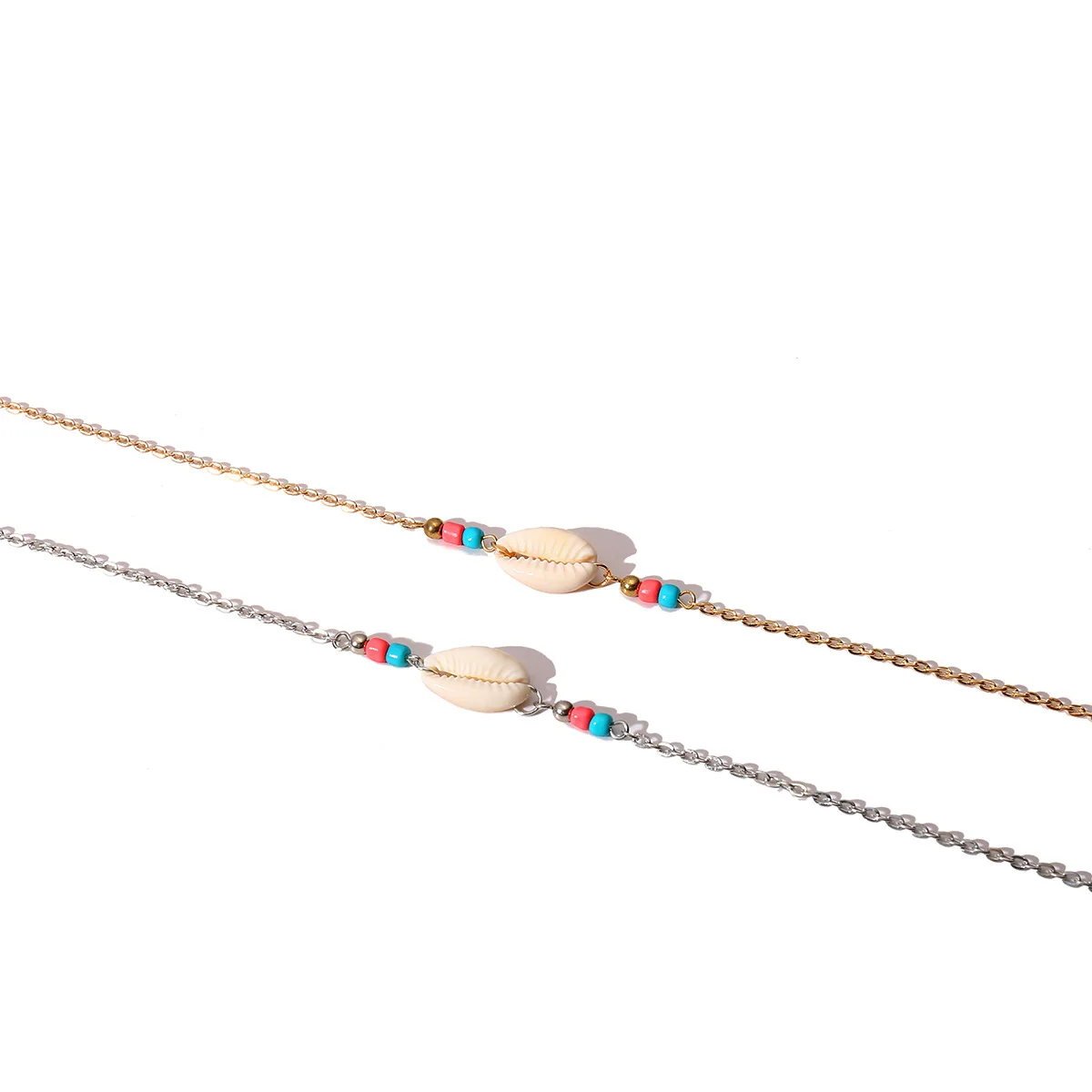 Цветные бусы плетеная цепочка чокер бохо Cowrie Conch Пляжное ожерелье для женщин