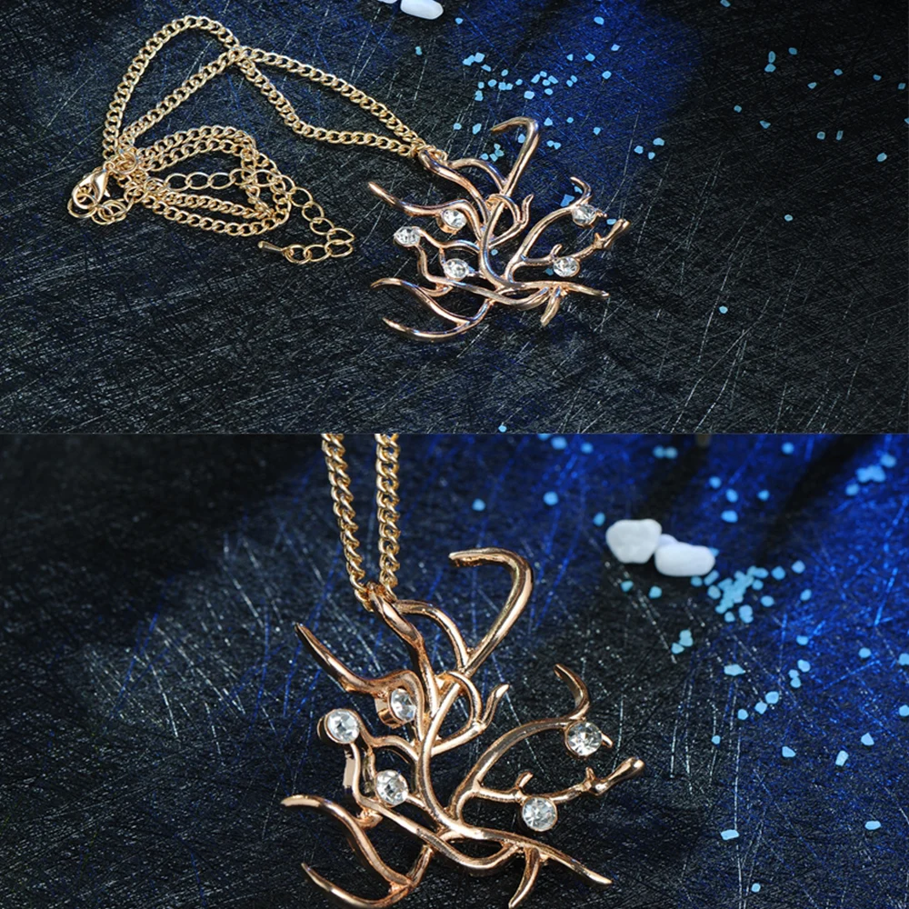 Ожерелье чудовища из красавицы и с золотым покрытием кристаллом розы ожерелье