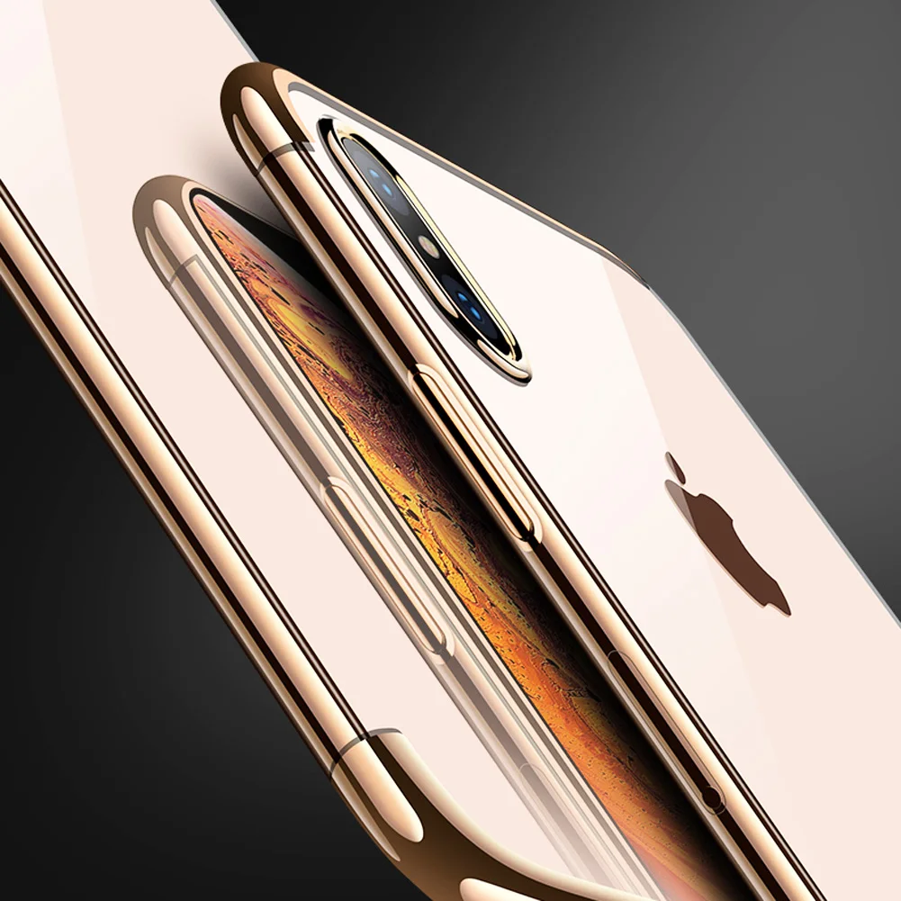 Роскошный силиконовый прозрачный чехол для iPhone XS Max Мягкий из ТПУ Рамка