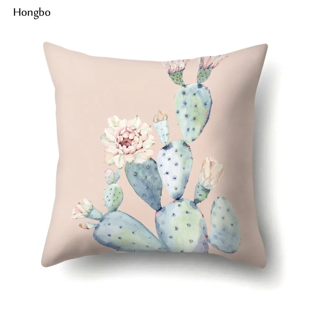 Суккулентные современные короткие затеняющие шторы Подушка Чехол растения