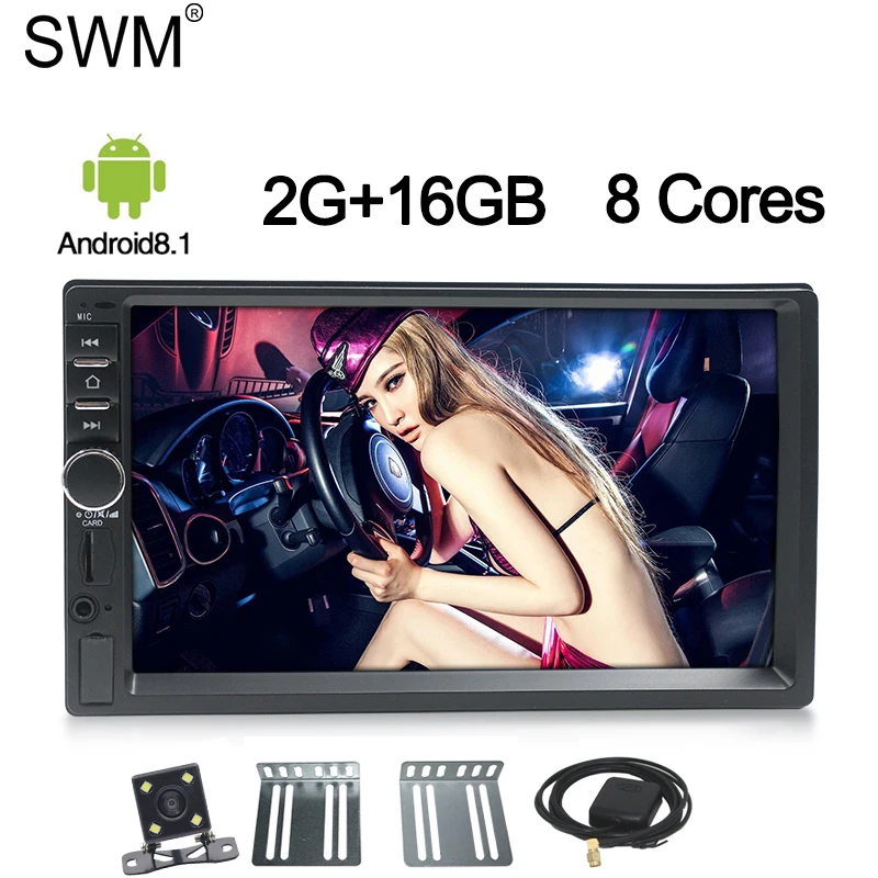 SWM 7 &quot 2G 16GB Радио 2 Din Android 8 1 Авторадио gps навигация автомобиля стерео Зеркало
