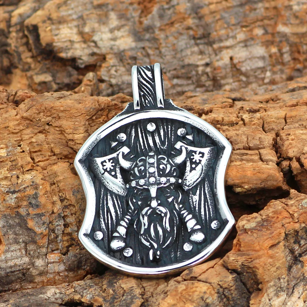 Скандинавский Викинг из нержавеющей стали odin щит топор worrior ожерелье с valknut