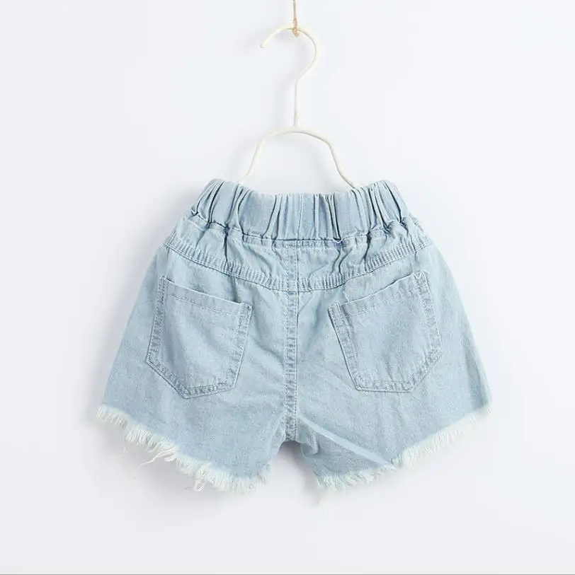 Джинсовые шорты в стиле пэчворк с блестками для маленьких девочек летние