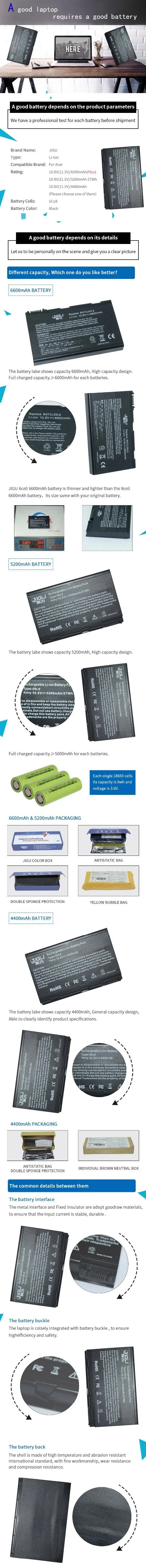JIGU Laptop Battery For Acer Aspire 3100 3000 3103 3690 3650 5000 5100 5101 5102 5110 5515 5610 5630 BATBL50L4 BATBL50L6