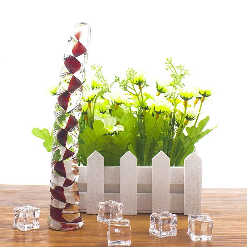 Анальный стеклянный фаллоимитатор Qomolomo цветной длинный и анальный штепсель