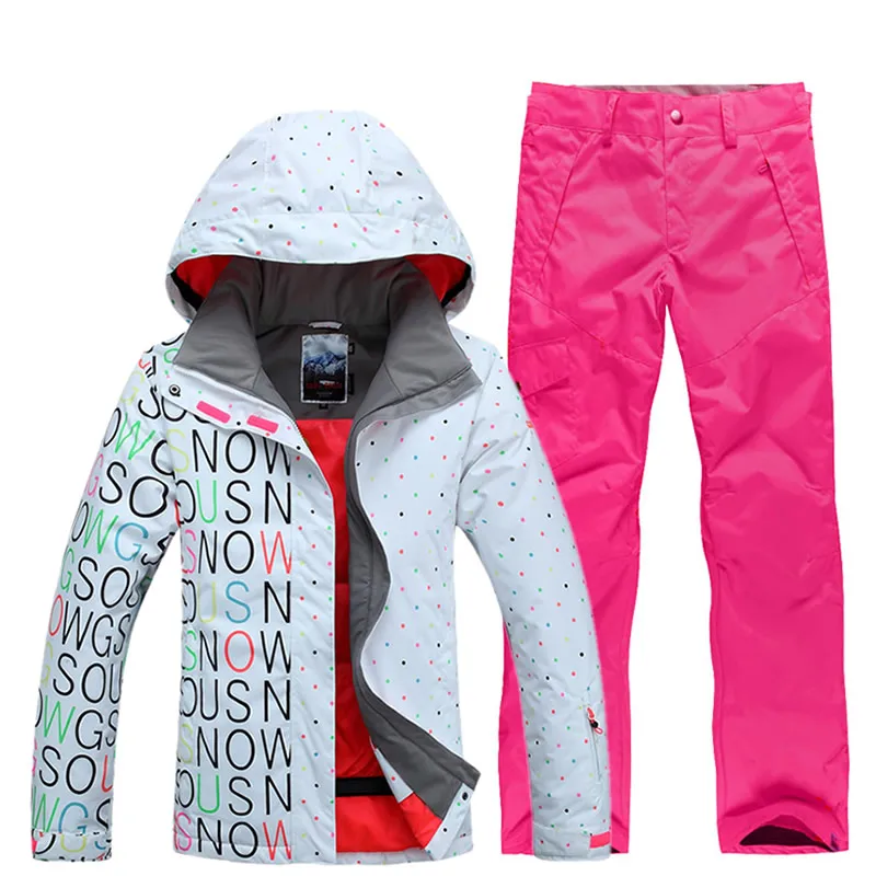 2018 Брендовая женская лыжная куртка + брюки ветрозащитная водонепроницаемая