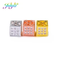 juya diy charm beads wholesale micro pave zircon 6mm 8mm square charm beads for women men natural stones beading jewelry making
