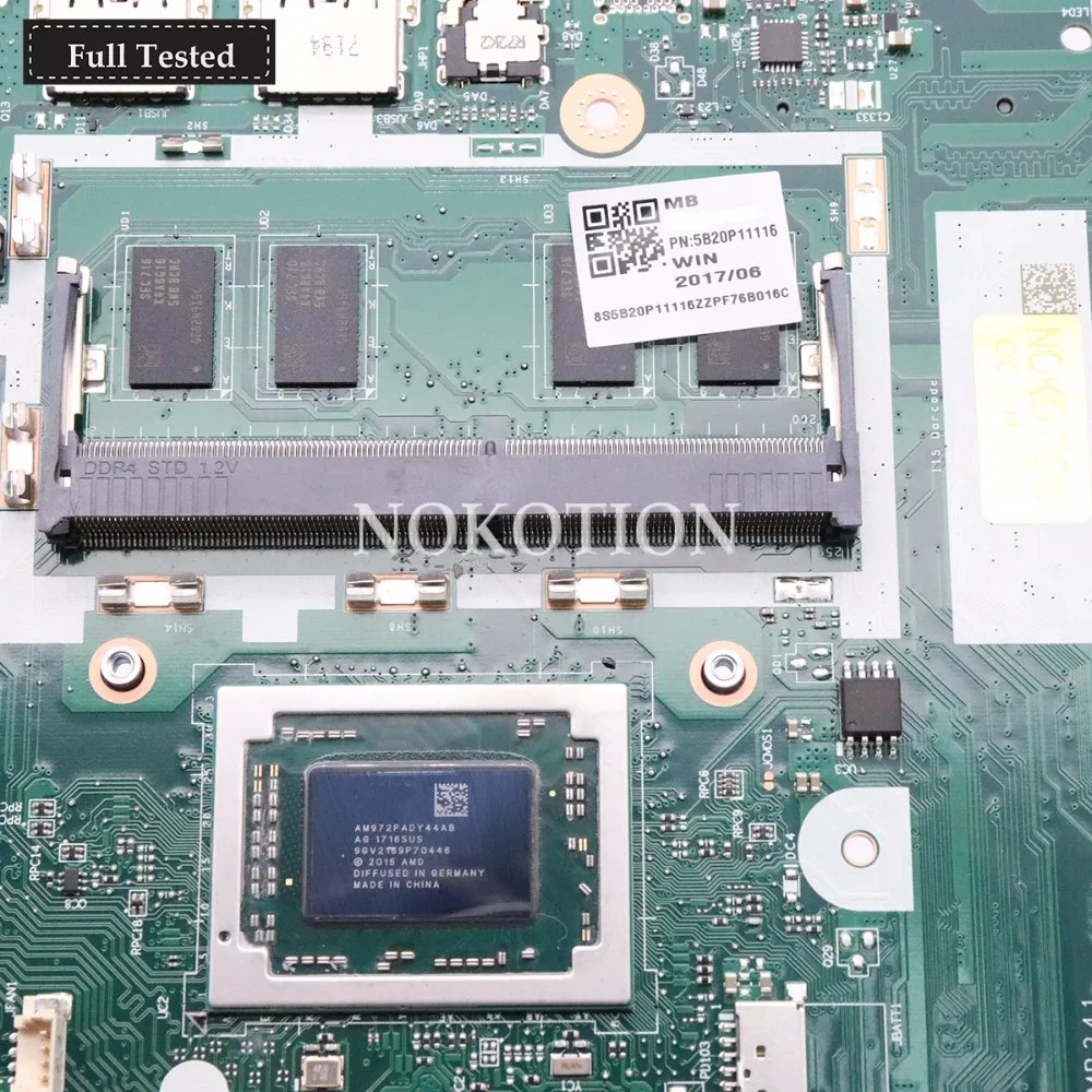 NOKOTION 5B20P11116 основная плата для lenovo IdeaPad 320-15ABR Материнская плата ноутбука A12-9720P cpu DG526 DG527 DG726 NMB341 NMB-341