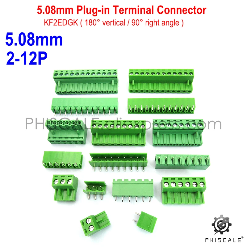 PHISCALE KF2EDGK 5 08 мм 2 12 контактный вертикальный/90 градусов прямоугольный Штекерный