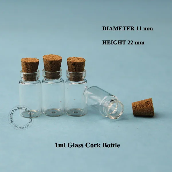 Стеклянный пробковый флакон 100 шт./лот 1 мл мини-флакон подарок маленький пустый