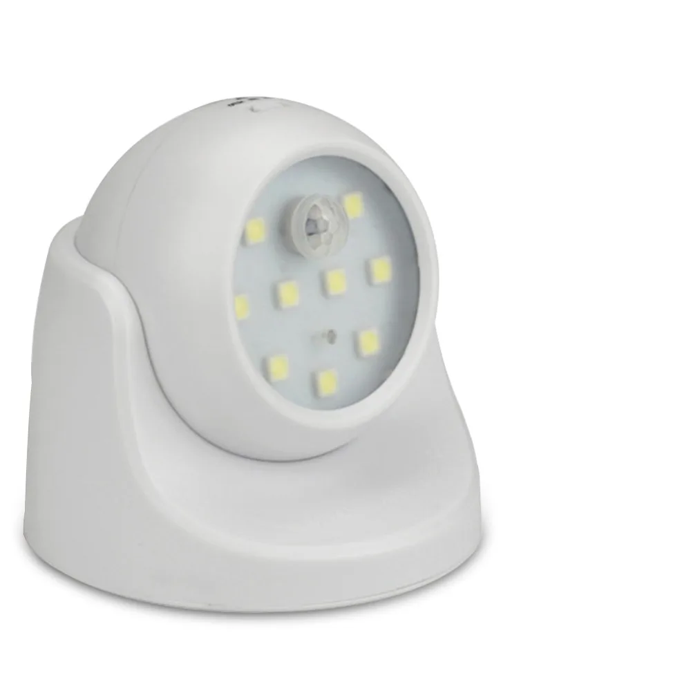 9 Led PIR датчик движения Ночной автоматический индукционный потолочный светильник вращение на 360 Беспроводной детектор светильник Настенный светильник для лестницы вне дома