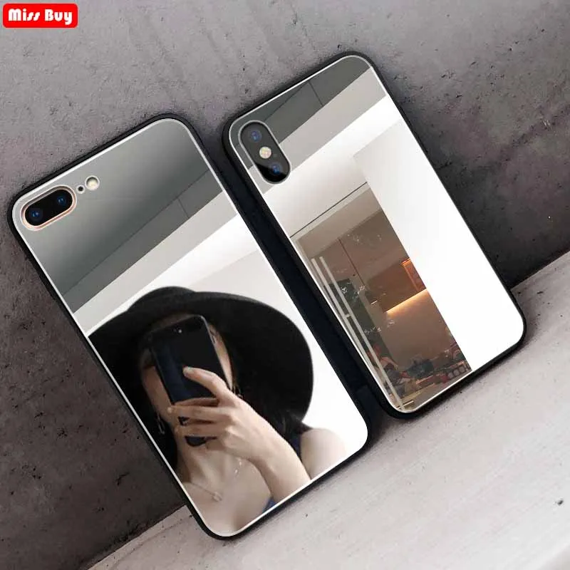Mirror Glass Phone Case For Samsung galaxy J4 J6 S8 S9 S10 Plus J8 2018 J5 J7 Prime A5 A7 2017 Makeup Self-timer TPU Back Cover |