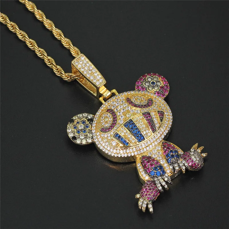 Хип хоп Многоцветный подвеска в виде лягушки ожерелья для мужчин и женщин Шарм