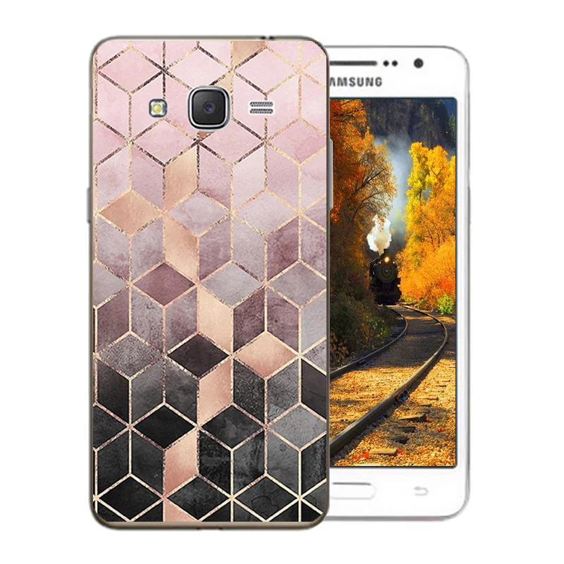Роскошный прозрачный для Samsung Galaxy Grand Prime чехол ТПУ силикон крючок шаблон G530F G531H