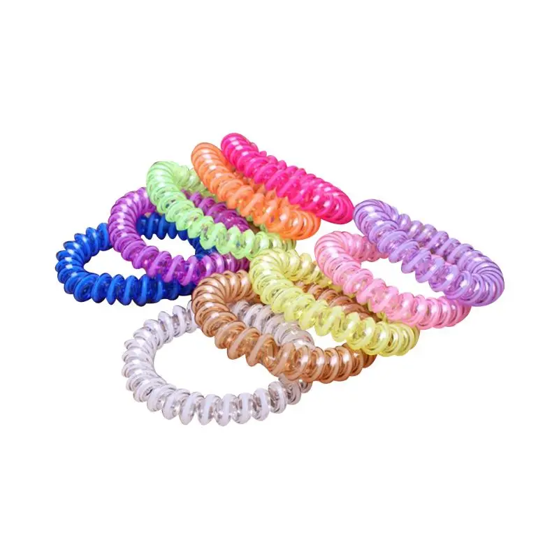 Завязки для волос на спирали женщин и девушек пластиковые резинки контрастных