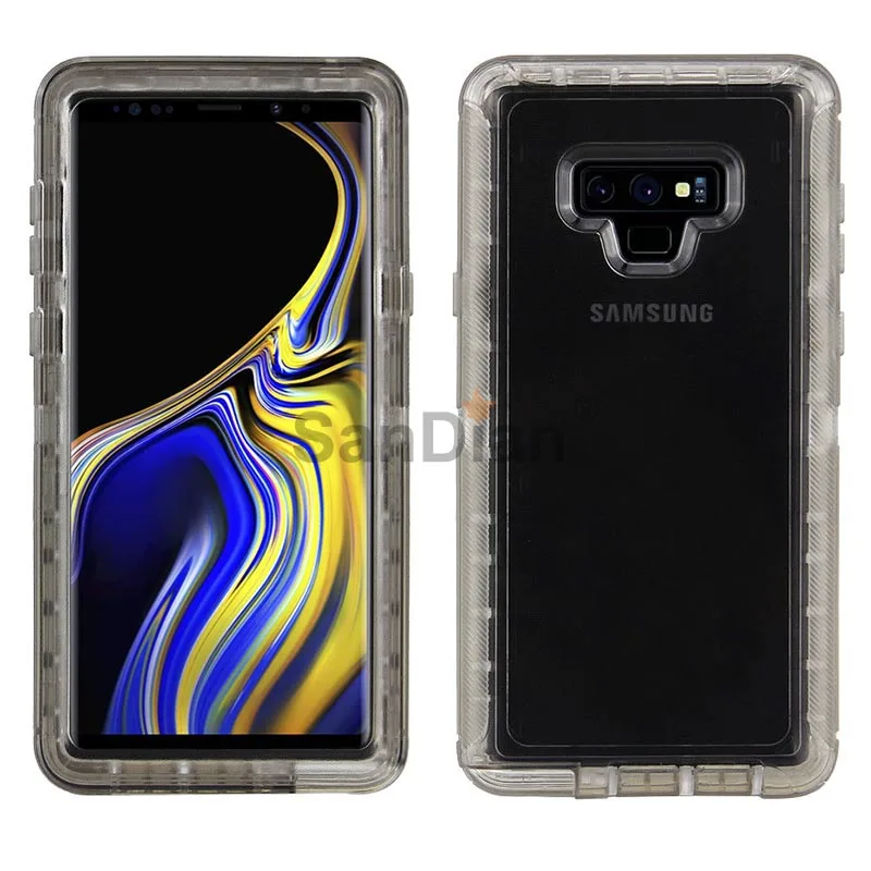 Прозрачный чехол 3 в 1 для samsung Galaxy Note 9, 8, S9, S8+ 360, полная защита, противоударный, Жесткий Чехол из поликарбоната