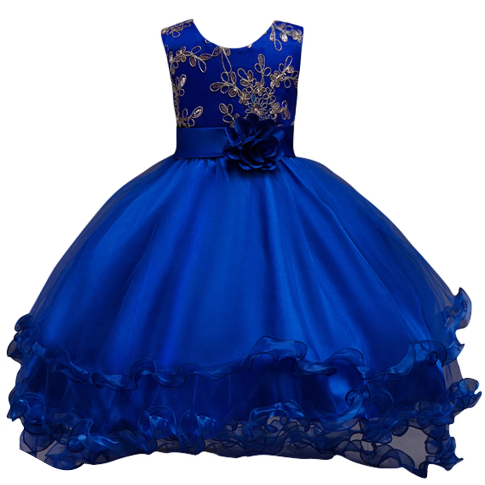 Женское платье принцессы Тиффани голубые платья с цветами для девочек из органзы