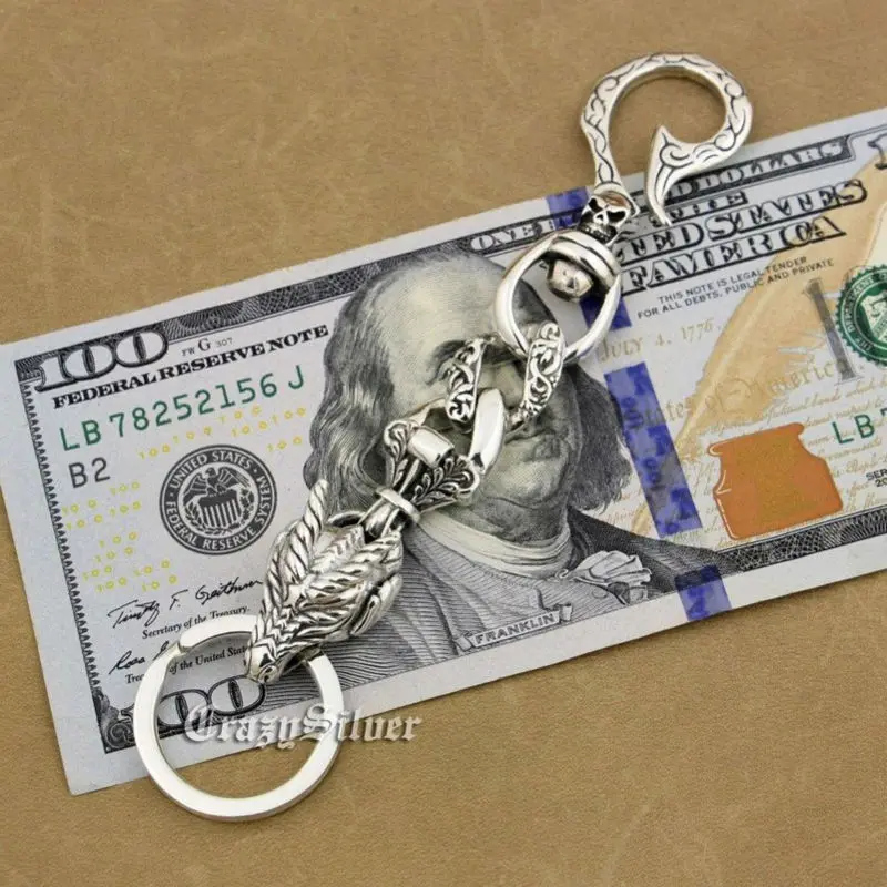 Блестящий Модный брелок с рыбьим крючком подвеска на талию из стерлингового