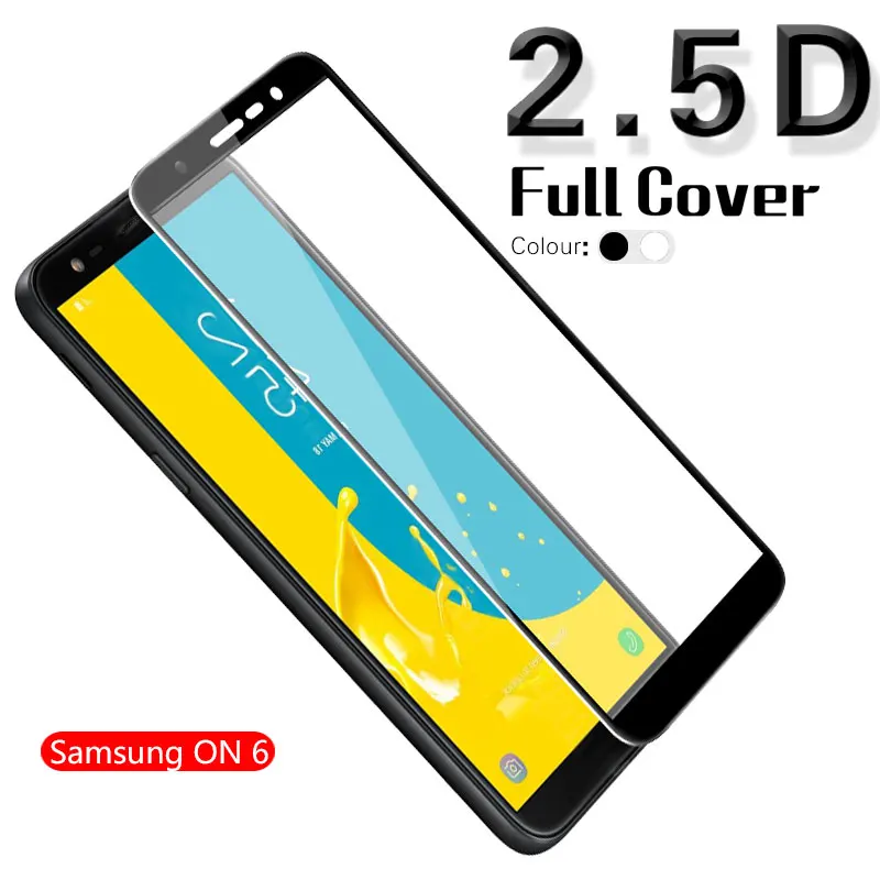 

Цветное закаленное стекло с полным покрытием для Samsung ON 6 J600G, защитная пленка для экрана, стекло, прозрачное переднее покрытие, защитное покр...