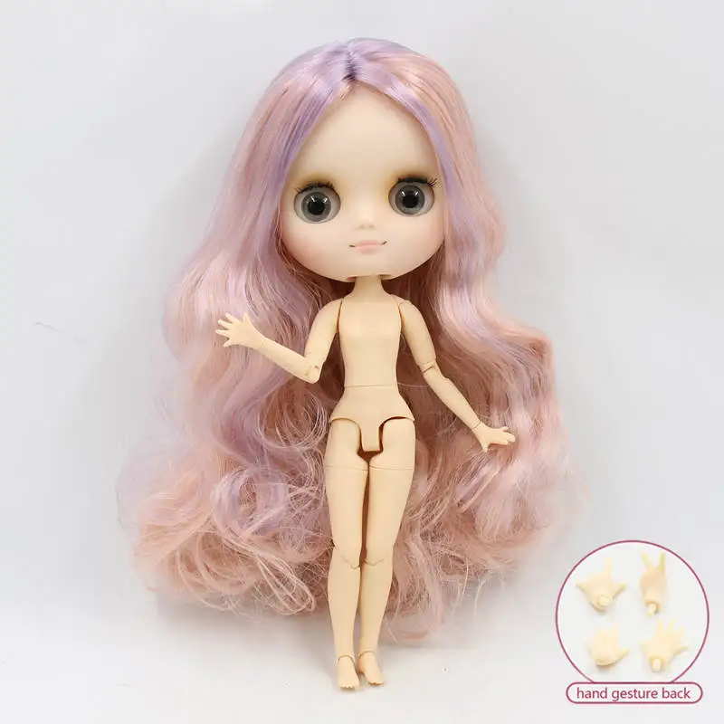 like the picture Кукла Middie blyth, Обнаженная, 20 см, шарнирное тело, матовое лицо с макияжем, серые глаза, мягкие волосы, сделай сам, игрушки, подарок с жестами - Цвет: like the picture