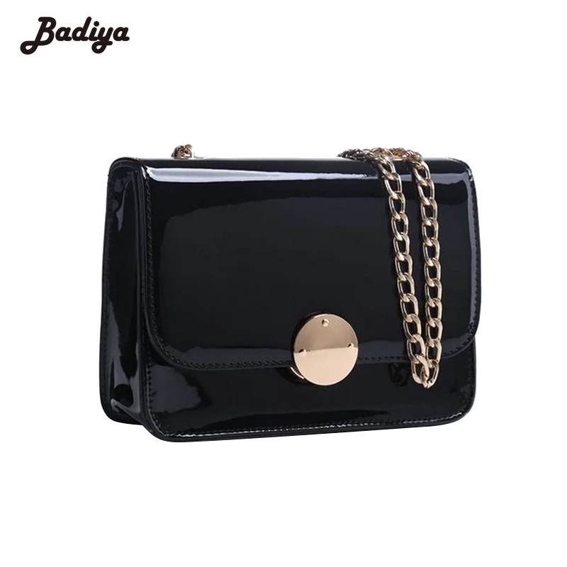Женские сумки на застежке с цепочкой плечо женские молнии из лакированной кожи