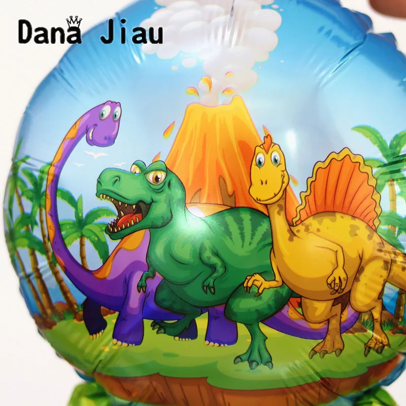 Мини мультфильм Динозавр фольги шары ручная палка с колокольчиком Мальчик День - Фото №1